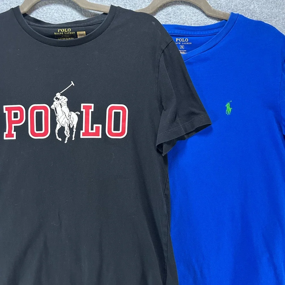 Polo Ralph Lauren T-Shirt Bundle Mens S Black Blue Cotton Preppy Classic
